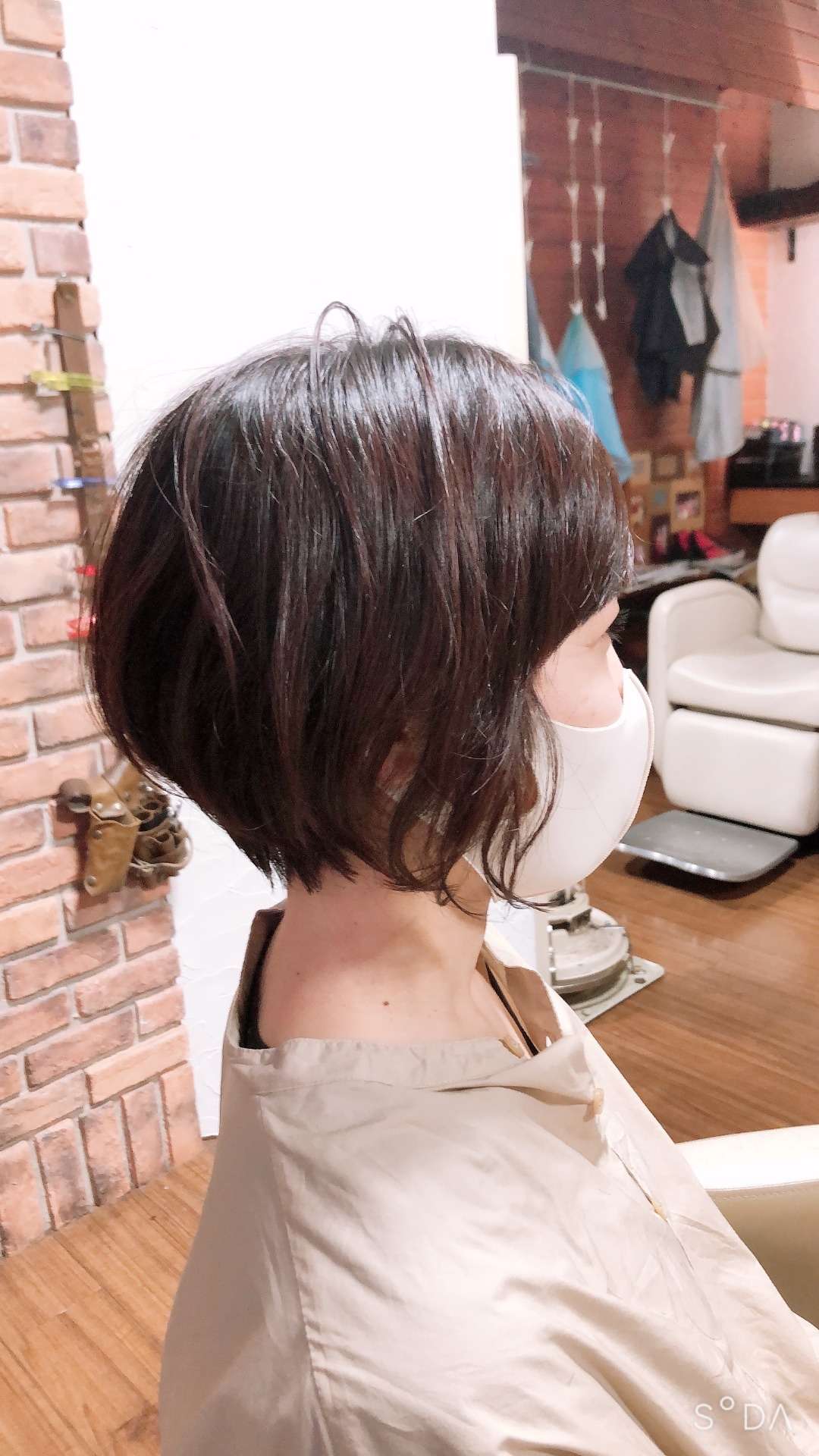 ポイントパーマのまるみショート